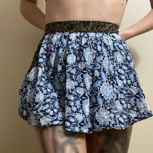 Blue Flower patterned Skort